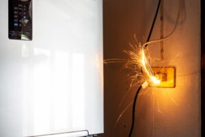 Refrigerator cord sparking in outlet plug