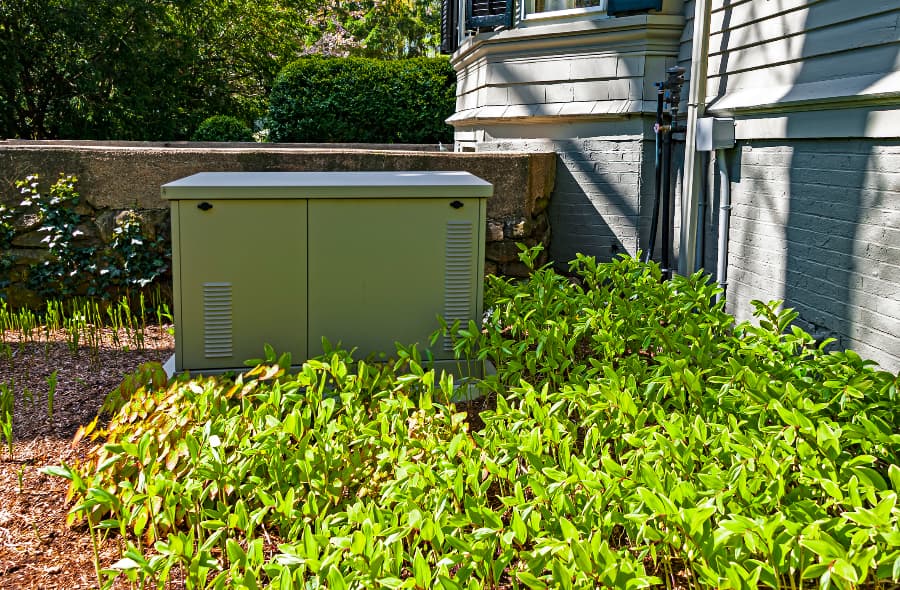 Large residential generator near home and plants