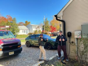 corbin electric installs ev charger on house