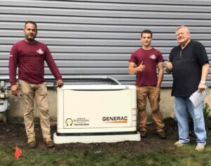 newly installed generac generator near house