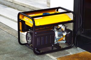 Generator on the Floor Standing Against a Wall