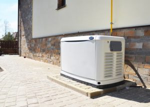Residential generator situated on side of home 